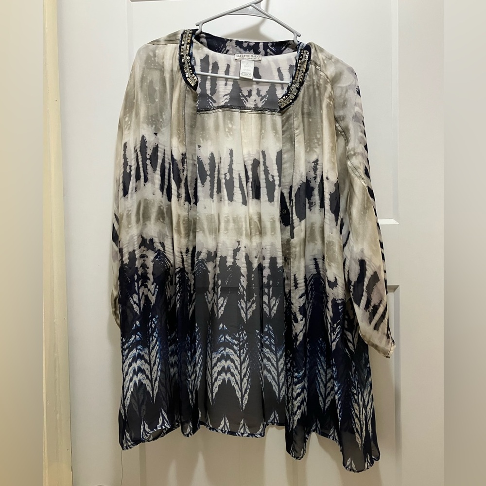 Alberto Makali 2X lightweight silk cardigan/coverup